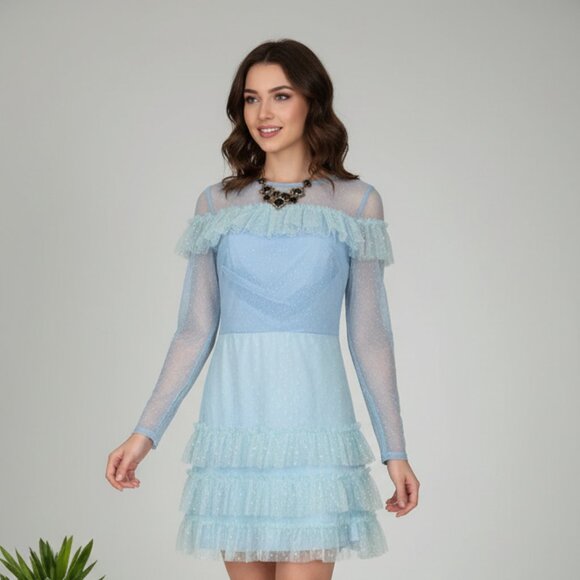 NWT BELLEVUE THE LABEL TILDA MINI RUFFLE DRESS - Picture 1 of 4